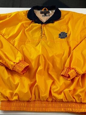 South Dakota State University Men's Yellow Pullover Windbreaker Jacket, size L